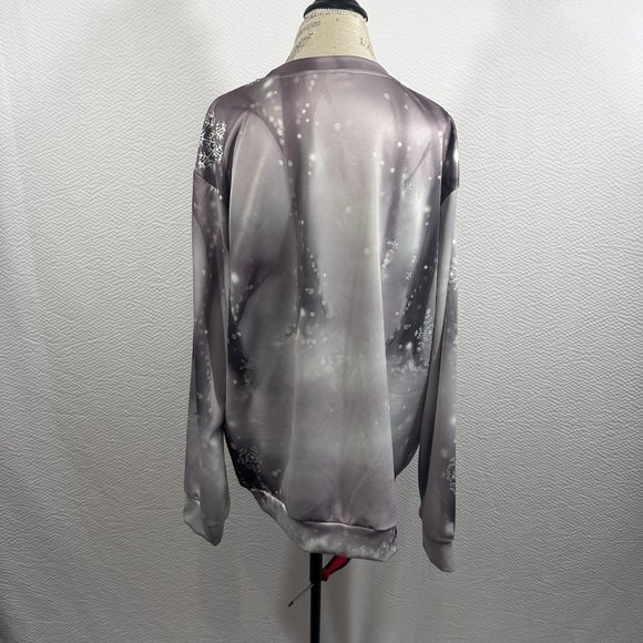 Christmas Snowman Couple Snowscape Graphic 3D Print Crew Neck Sweatshirt 3XL - Picture 4 of 6